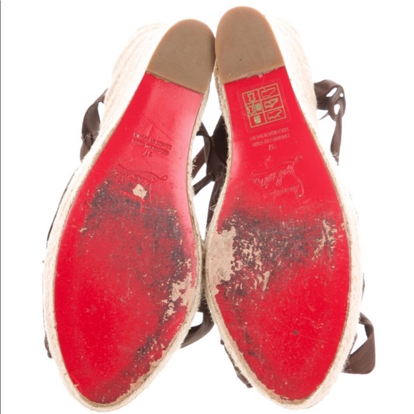 Christian Louboutin Satin Espadrille Wedges - Picture 4 of 4